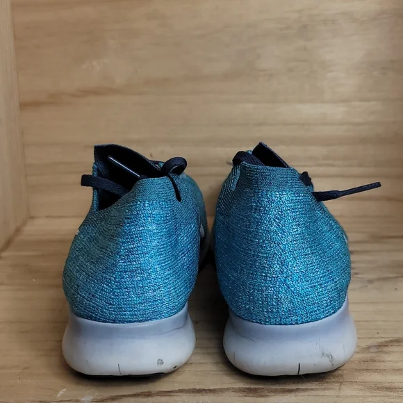 Nike Free RN Flyknit Women's 6 Running Shoes 831070-404 Blue White Ocean Fog - Picture 7 of 10